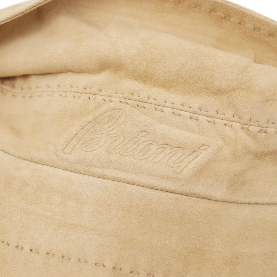 Abrigo Brioni de tres cuartos de longitud extra suave de gamuza tostada M (UE 50) Foto 3 de 4