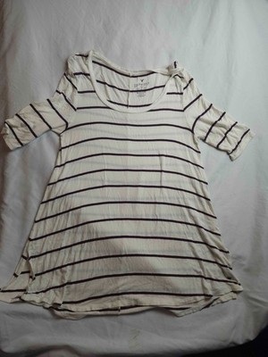American Eagle Tunic Top Womens M Striped Oversized Soft Girl Indie Chic Art Hoe