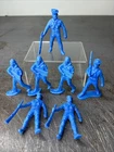 Vintage Lot Of 7 Blue Marx Tim Mee Figures Cadet Crew Canaveral 3” Inch Soldiers
