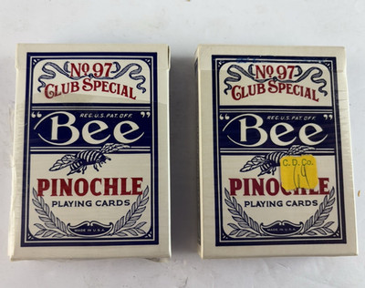 Vintage Bee Pinochle Playing Cards 2 Complete Decks Club Special No 97 Back 67