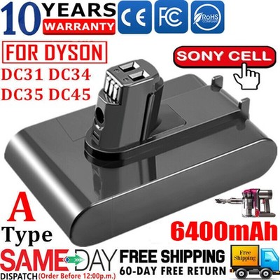 Battery 6400mAh Replace for Dyson DC31 DC34 DC35 DC44 DC45 Animal Type A 22.2V