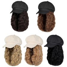 Stylish Beret Curls Hair Wigs Synthetic Hair Extensions Hairpiece for Outings