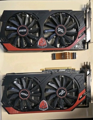 TWO MSI AMD R9 270X Gaming 2GB 256BIT GDDR5 PCI Express x16 Graphics Card.
