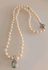 Real cultured pearl necklace-saltwater-66 beautiful pearls 6.0 mm-925 clasp + clip!