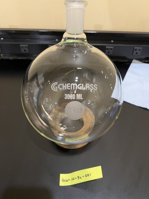 3000 ml Round Bottom Flask, 24/40, Heavy Wall, Chemglass
