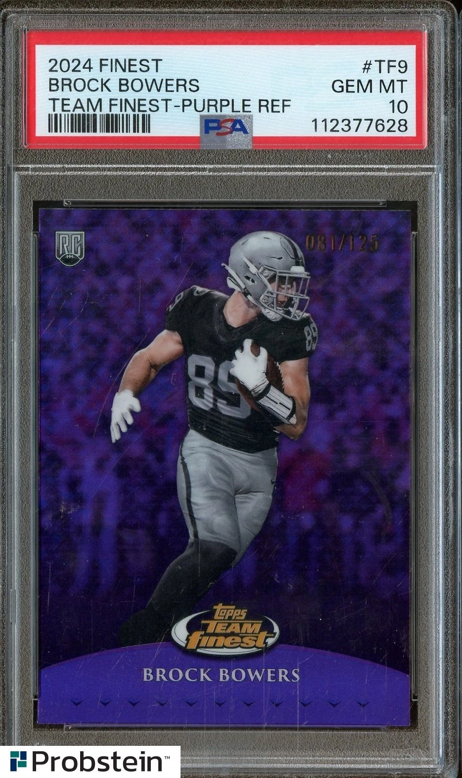 Brock Bowers Topps Finest Team Finest #TF9 Purple Refractor