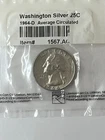 1964 D Washington Quarter Circulated 90% Silver 25c Coin