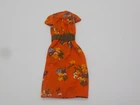 Vintage 1976 BARBIE BEST BUY # 9573 orange floral dress with BROWN BELT