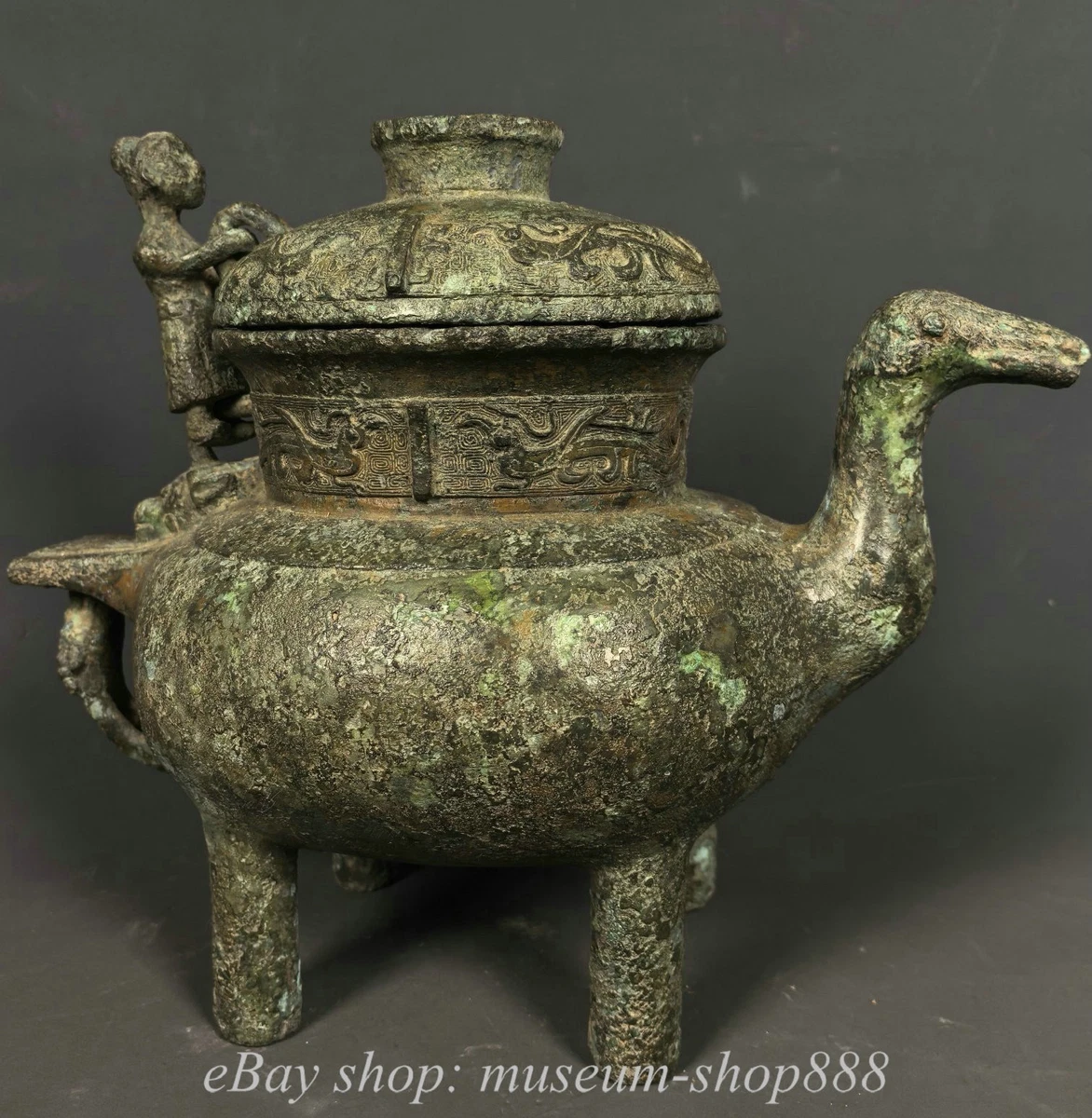 蓝色中国风青铜香炉| eBay