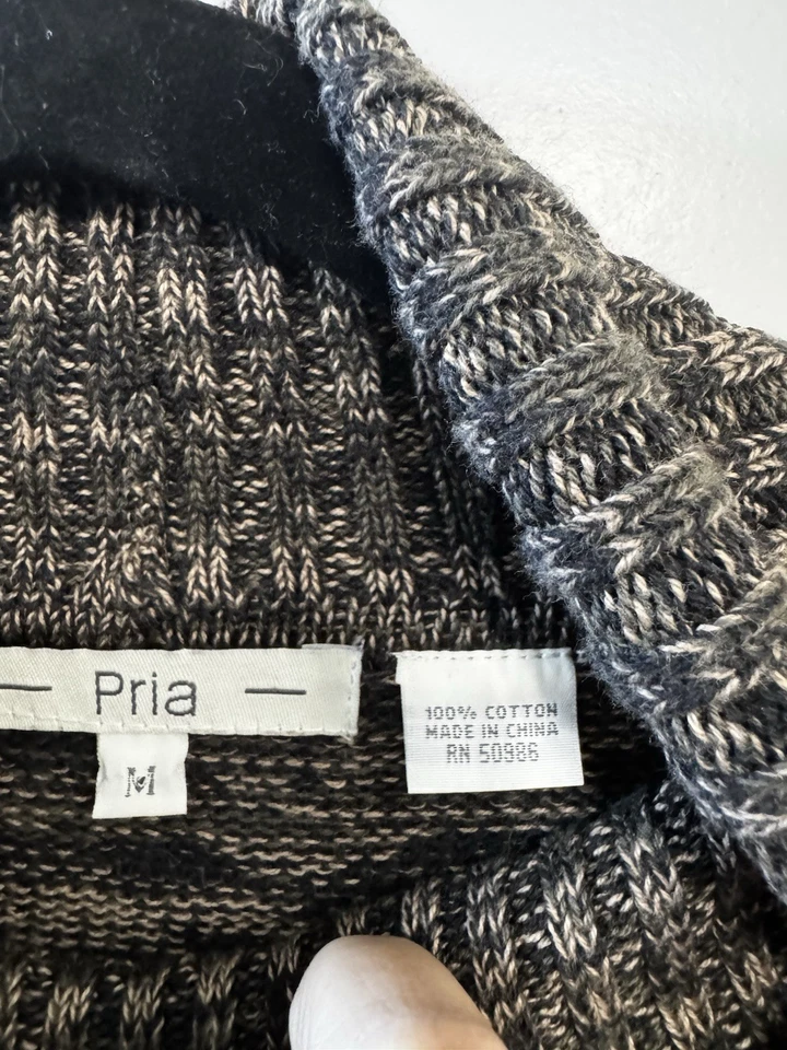 Pria Women Brown Black Green Turtleneck Sweater M - Image 3 of 4