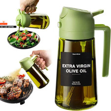 470 ml Ölsprüher zum Kochen, 2-in-1 Olivenölspender und Ölsprühflasche, o
