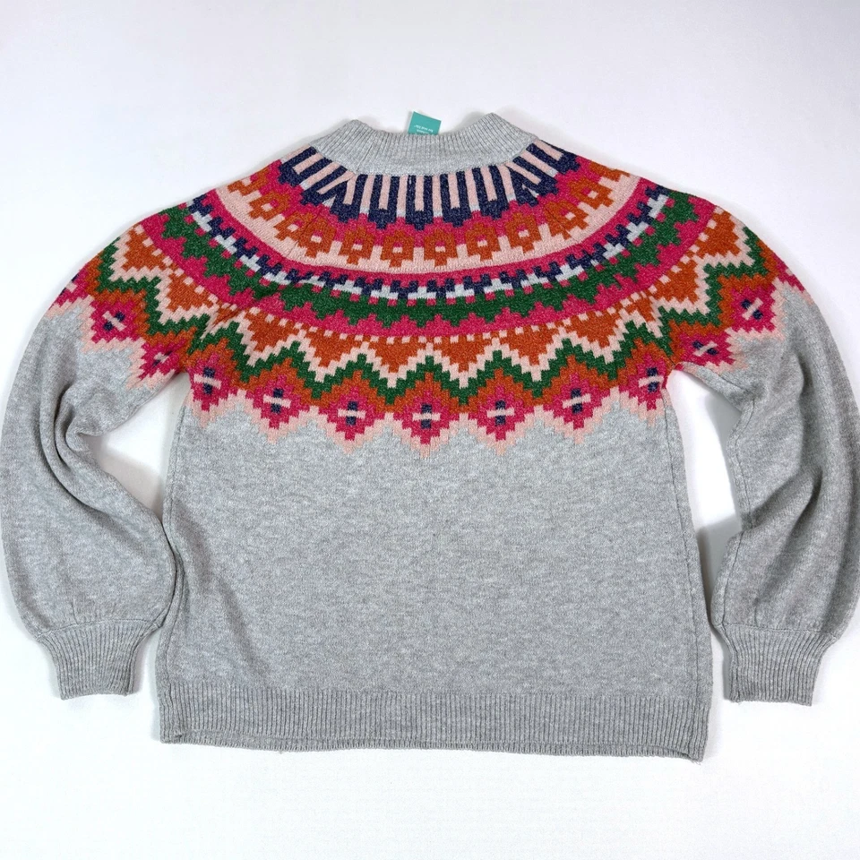 Maurices Fair Isle свитер пуловер ворота цветной вязаный маленький - Изображение 2 из 4