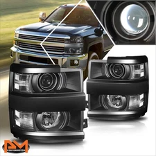 For 15-19 Chevy Silverado 2500HD/3500HD Projector Headlights/Lamps Black/Clear
