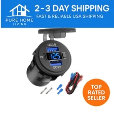 Efficient 12V Quick Charge USB Socket – Ideal Replacement for Cigarette Lighter