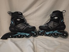 Rollerblade Zetrablade Women's Inline Skate Size 9, Black/Light Blue/Grey