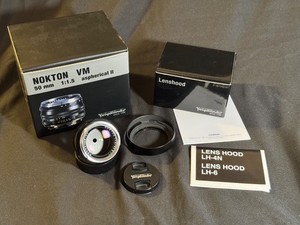 Voigtlander 50mm f1.5 Nokton ASPH II MC, Leica M mount, boxed with lens hood
