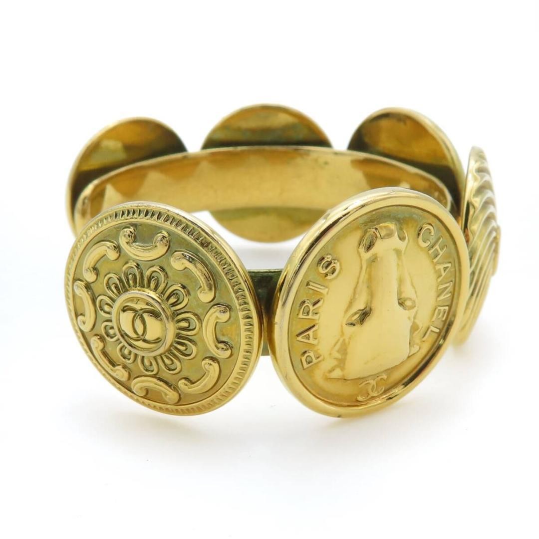 Chanel Gold Coco Mark Logo Coin Cuff Bangle 93A Arm Chanel Gold Coco Mark Logo Coin Cuff Bangle 93A Arm