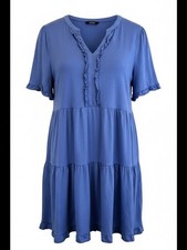 Blue Ruffle Tiered Dress