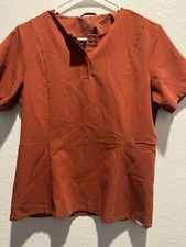 Figs Henley Scrub Top Women's Size S Terracotta
