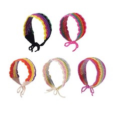 Hot Girl Stripe Pattern Hairband Crochet Ethnic Style Headband Adjustable Length