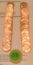 Roll Of 50 Bu 1958  Lincoln Wheat Cents Penny Ms Gem Uncirculated A1