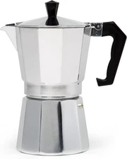 Stovetop Espresso Maker, Moka Pot for Italian & Cuban Coffee, 6 Cups, Silver