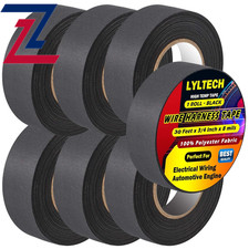 Wire Harness Tape 7 Rolls Fabric Electrical Tape Heat Resistant Flame Retardant