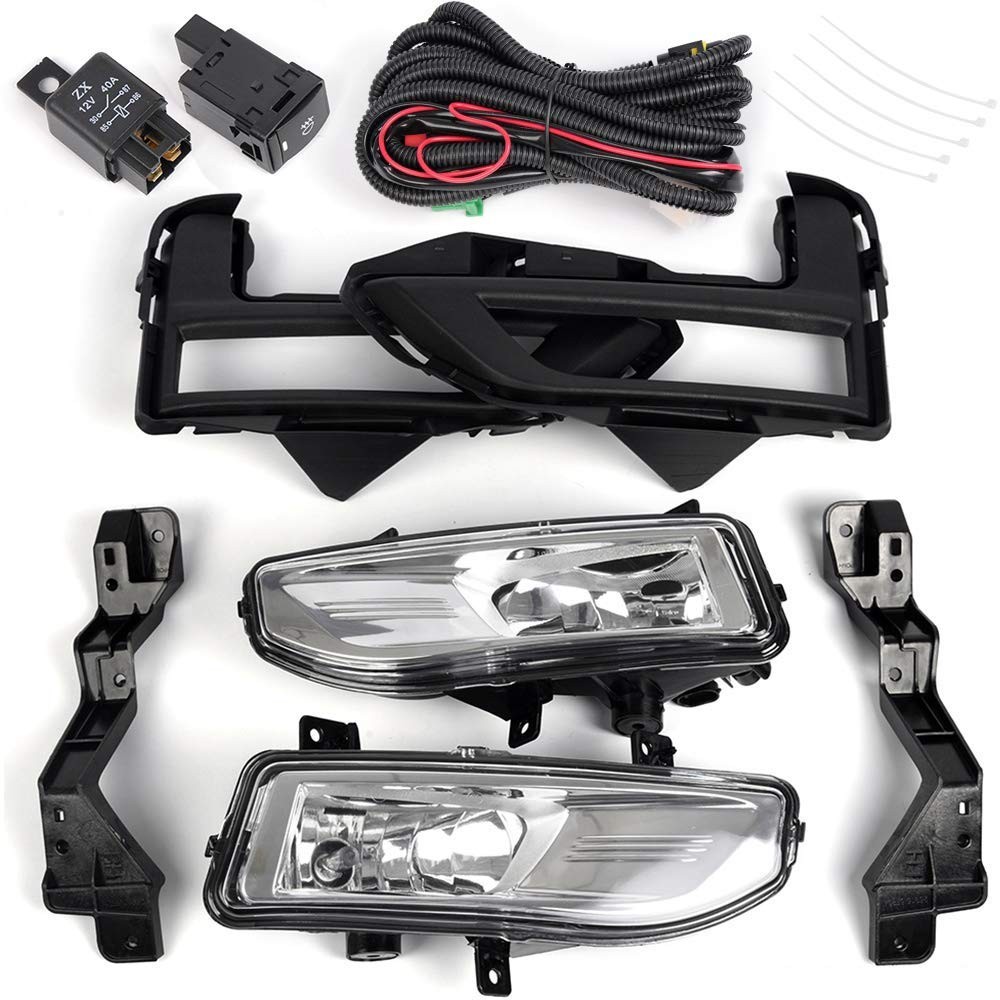 for Nissan Rogue S SL SV 2017 2018 Front Bumper Fog Lights Set Bracket Pair