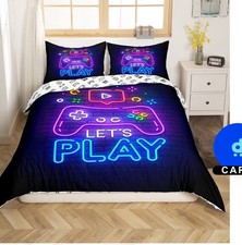 3 PEC Lightweight Boys Gaming Bedding - Twin Comforter Colorful Geometric Print