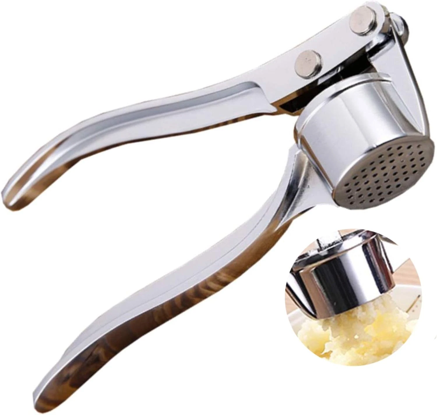 Prensa ajo cocina incluye pelador jengibre y triturador acero inoxidable fuerte