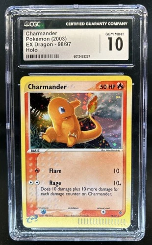 2003 Pokemon EX Dragon Charmander Holo #98/97 CGC 10