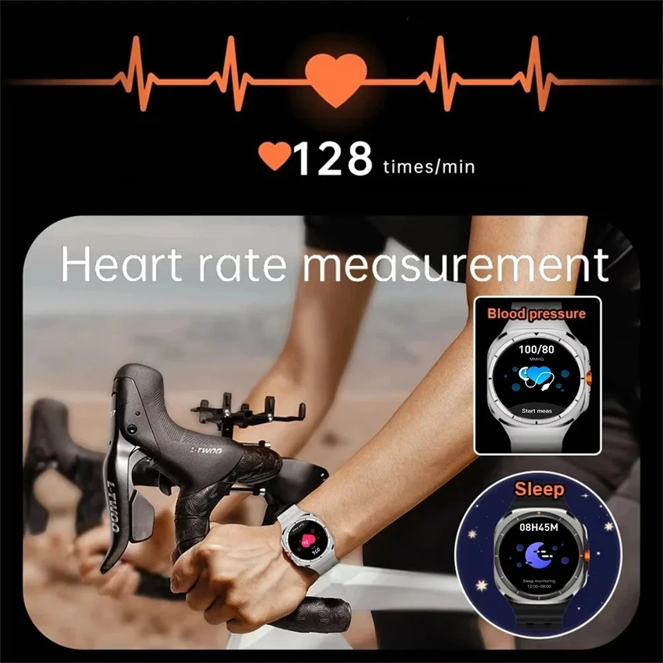 LAXASFIT GT7 Ultra Smart Watch 2025 Bluetooth Fitness Heart Rate AMOLED Gift Gym - Image 3 of 4