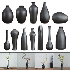 Ceramic Flower Vases, Black Decorative Vase for Living Room, Kitchen, Table,