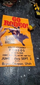 Go Rodeo Lee Riders Vintage Poster bryce canyon Utah color county rubys inn