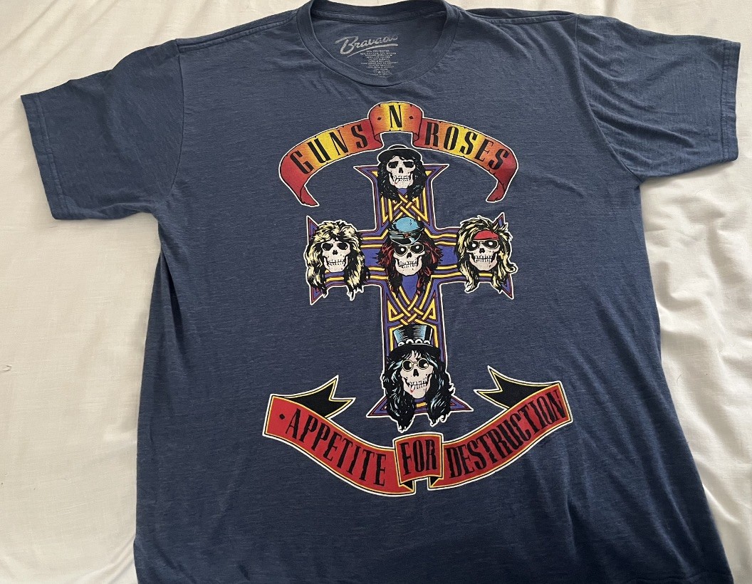 Guns R Roses Skull Vintage Guns n Roses Appetite For Destruction Grey T-Shirt Large Nice ...