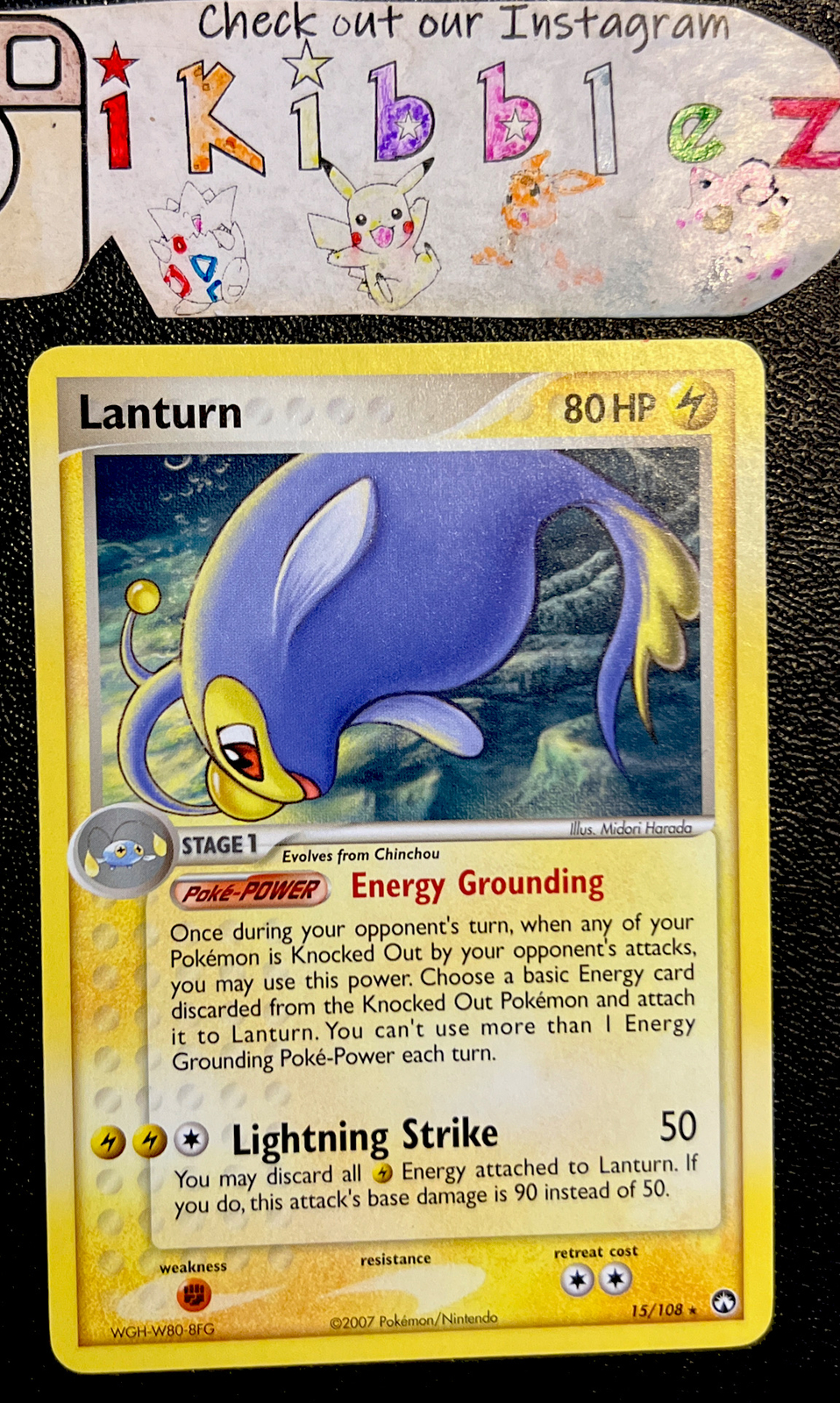 Lanturn 15/108 LP Non Holo Rare EX Power Keepers Pokemon Card!