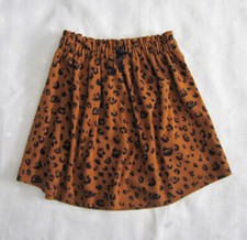NWOT ZARA Girls Animal Print Pleated Pull-on Skirt in Brown Black Size 10