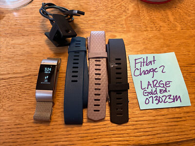FITBIT Charge 2 Activity Tracker Gold Edt Distance Heart Sleep Calories ...