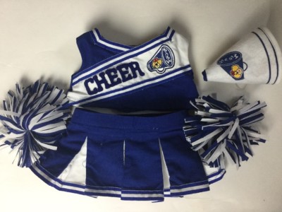 BUILD A BEAR CLOTHING CHEERLEADER OUTFIT WITH POM POMS  SUPER COOL!