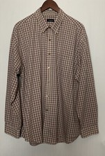 Van Heusen Mens Wrinkle Free Stain Free Dress Shirt Long Sleeve Plaid Neck 18