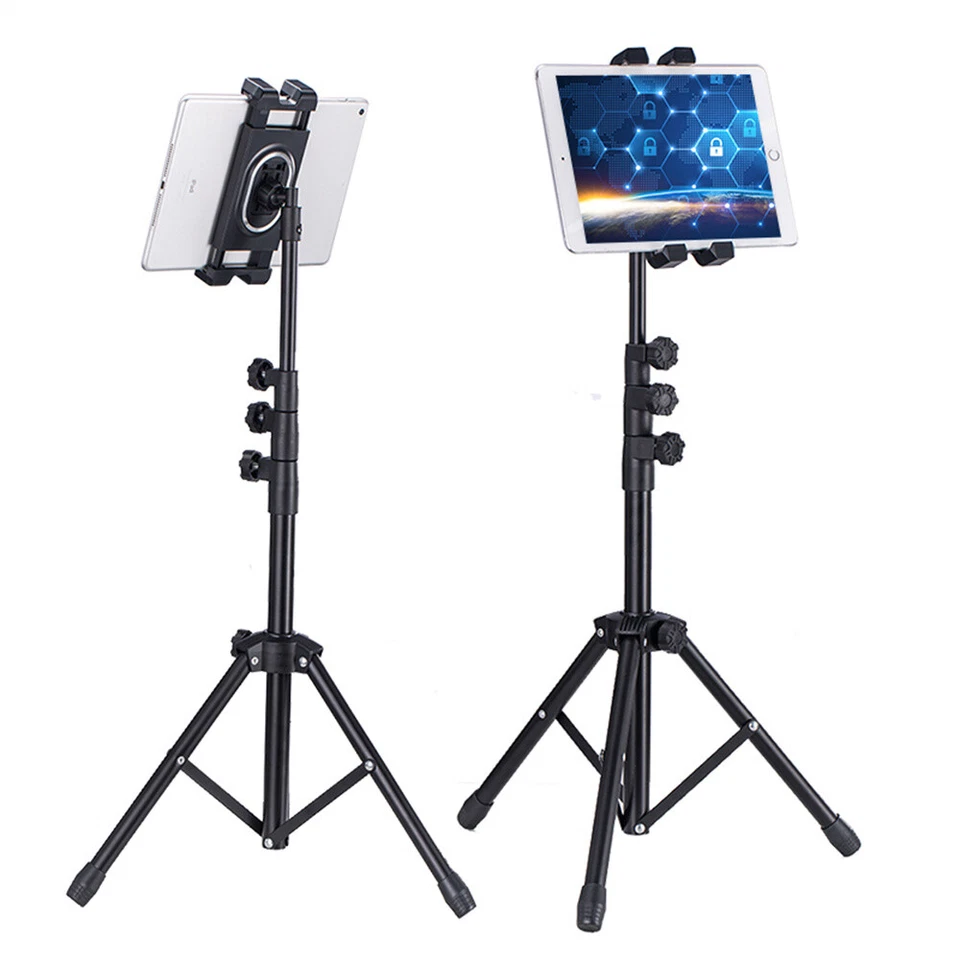 Adjustable Floor Tripod Stand Carrying Music Bracket for iPad 4.7-12.9" Tablets - Image 4 of 4