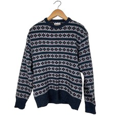 Vintage Thane Men s Large 100 Orlon Acrylic Argyle Striped Sweater Grandpacore