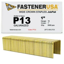 1" LEG x 1" CROWN 16GA GALV P13 STAPLES 5,000ct | P13J