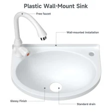 2-in-1 Outdoor Garden Faucet or No-Punch Bathroom Wash Basin