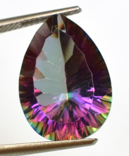 Natural Multi Fire Mystic Topaz Certified Pear Cut 12.15 Ct Loose Gemstone - Picture 4 of 5