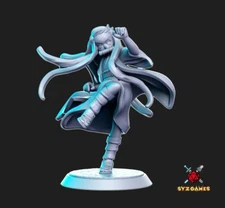Nezuko Pinup RPG Fantasy Miniature DnD Miniature Pathfinder Tabletop Game  RNE