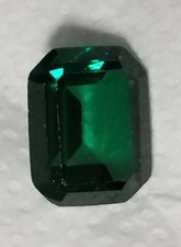 2.5 ct Emerald Cut Emerald New Vintage Genuine Corundum Swiss Made 9 x 7 mm