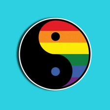 Gay Pride Sticker, Includes Two 2 Stickers, Rainbow, Ying Yang, LGBT, LGBTQ