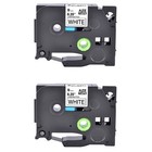 2x Compatible with Brother TZ TZe-221 ruban étiqueteuse Noir sur blanc 9mm