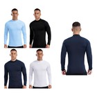 AU Men's Thermal Compression Top Base Layer Shirts Long Sleeve Sports Shirts Gym